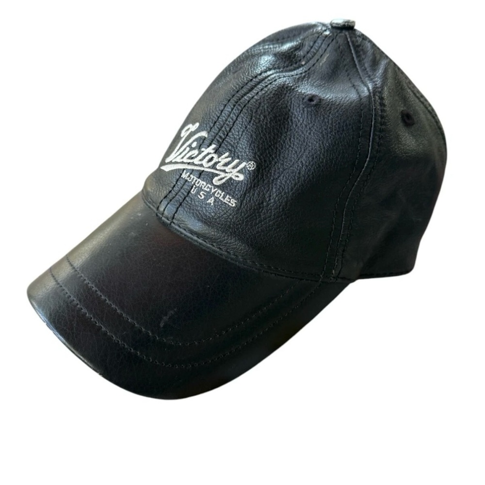 Vintage Leather Victory Motorcycle Baseball Hat One Size